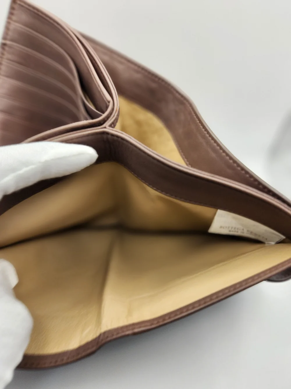 Bottega Veneta Intrecciato Taupe Leather Woven Card Wallet